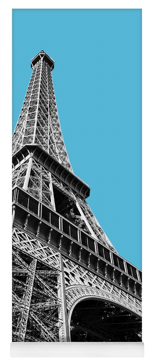 Eiffel Yoga Mat featuring the photograph Eiffel tower in black and white by Delphimages Paris Photography