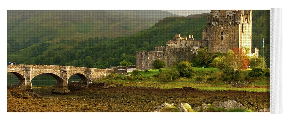 Scotland Yoga Mat featuring the photograph Eilean Donan Castle in the loch Alsh at the highlands of Scotlan by Michalakis Ppalis