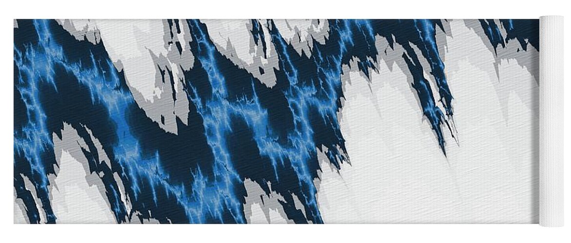 Patterns Yoga Mat featuring the digital art Electric Blue Marble Abstract 2 by Philip Preston