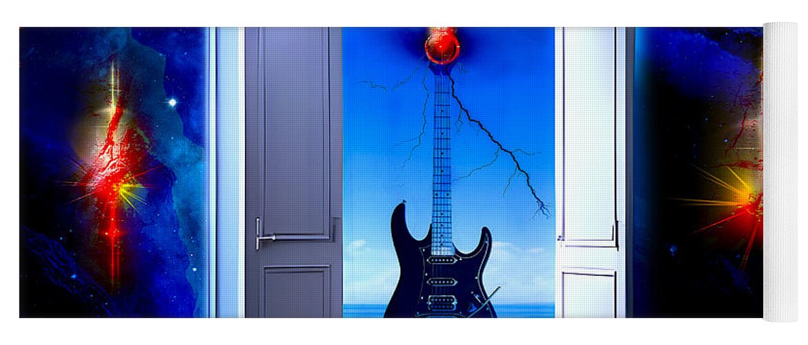 Guitars Yoga Mat featuring the digital art Electric Blues by Michael Damiani