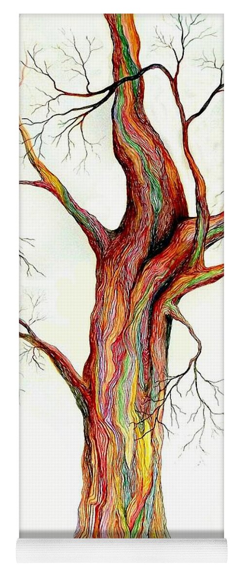 Drawing Of Tree Yoga Mat featuring the drawing Electric Tree by David Neace CPX