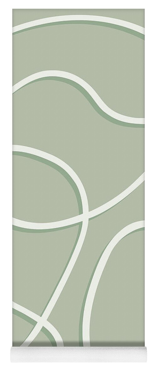 Nikita Coulombe Yoga Mat featuring the painting Embrace 1 in mint by Nikita Coulombe