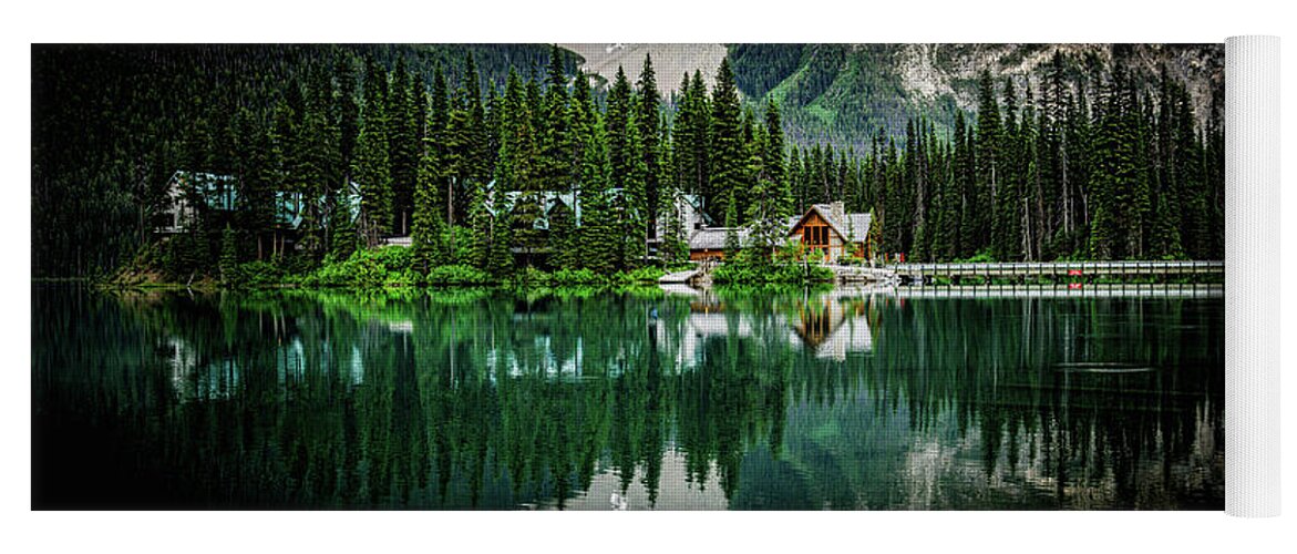 Emerald Lake Lodge  Yoho National Park B.c. Yoga Mat featuring the photograph Emerald Lake Lodge by Darcy Dietrich