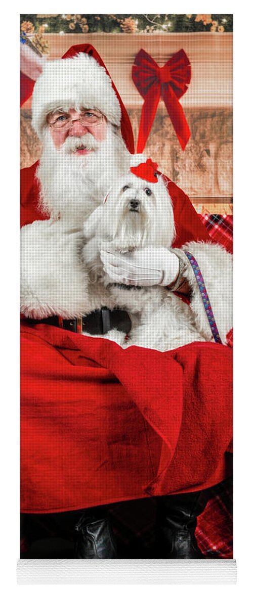 Emmy Yoga Mat featuring the photograph Emmy with Santa 1 by Christopher Holmes