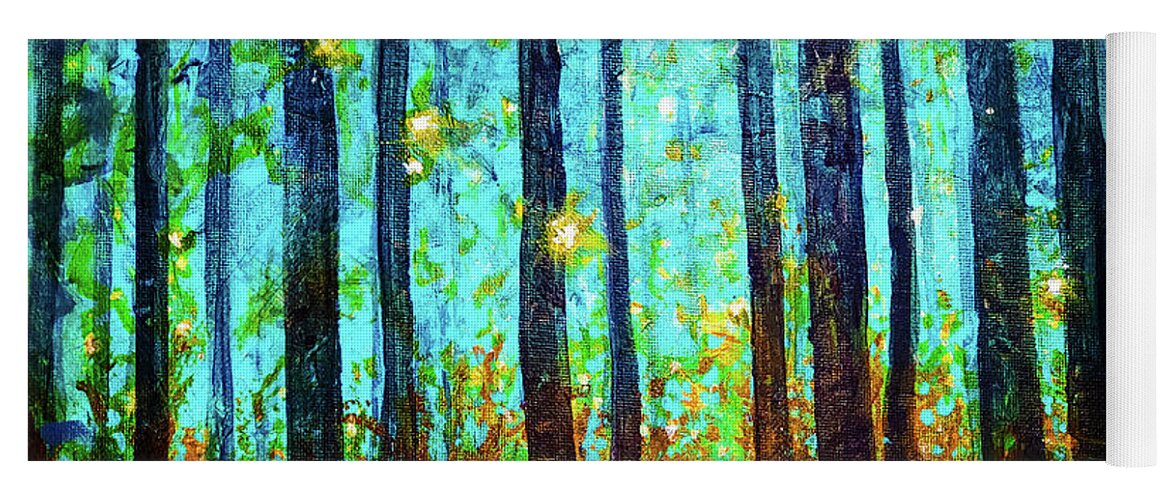 Enchanted Yoga Mat featuring the mixed media Enchanted Forest by Zan Savage