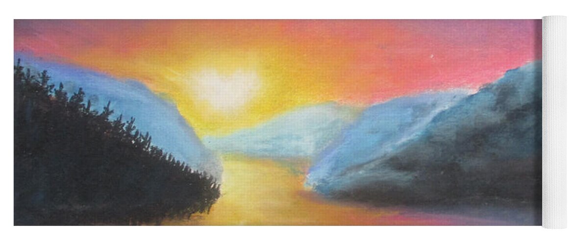 Chromatic Sunset Yoga Mat featuring the painting Enchanted Sky by Jen Shearer