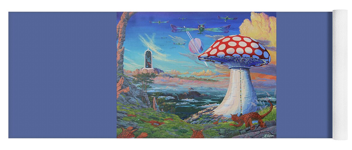 Spaceship Yoga Mat featuring the painting Entrance by Michael Goguen