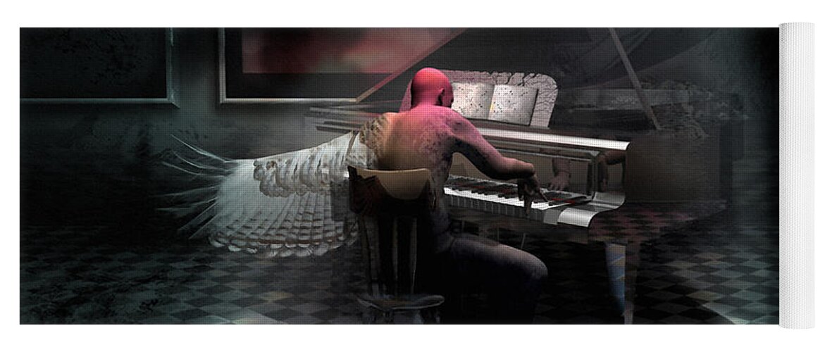 Piano Yoga Mat featuring the digital art Escape Before Dawn by George Grie