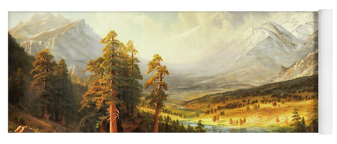 Albert Yoga Mat featuring the painting Estes Park, Longs Peak by Eric Glaser