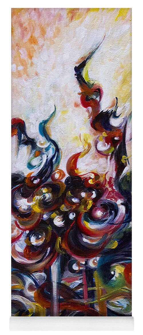 Abstract Yoga Mat featuring the painting Ether In Atmosphere - Abstract 3 by Harsh Malik