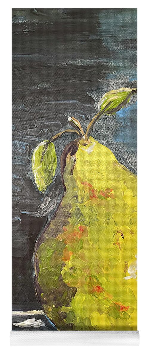 Pear Yoga Mat featuring the mixed media French Pear by Linda Bailey