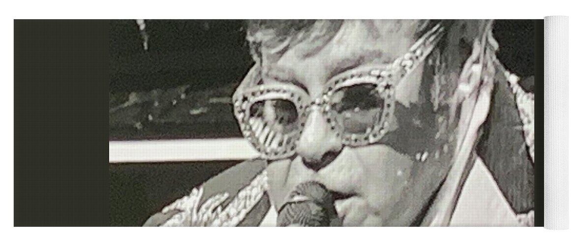 Elton Yoga Mat featuring the photograph Even in Black and White Elton Glows by Lee Darnell