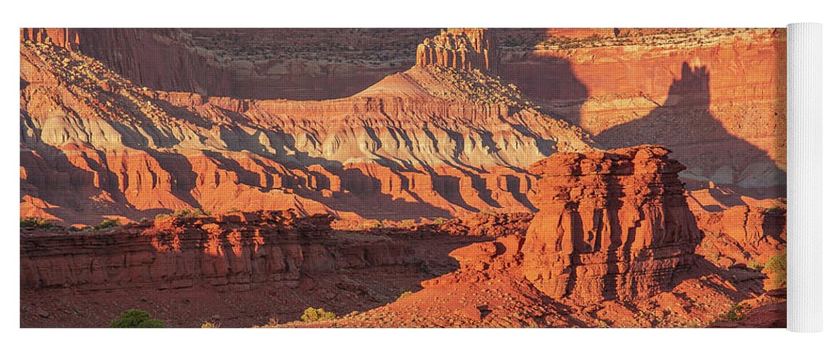 Utah Yoga Mat featuring the photograph Evening Light on Capitol Reef by Aaron Spong