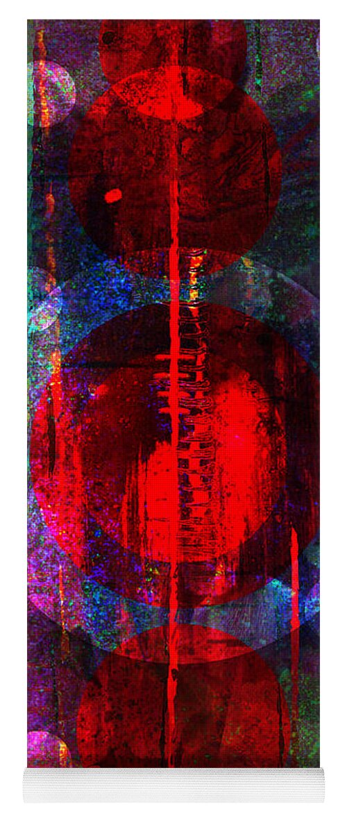 Red Yoga Mat featuring the mixed media Evening Reflections by Diamante Lavendar