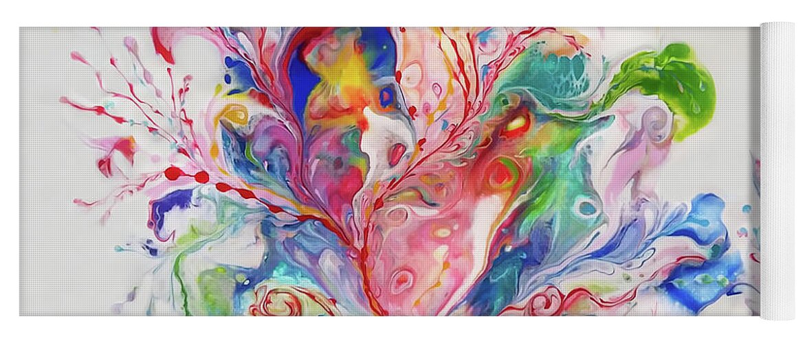 Rainbow Colors Yoga Mat featuring the painting Ever Growing by Deborah Erlandson