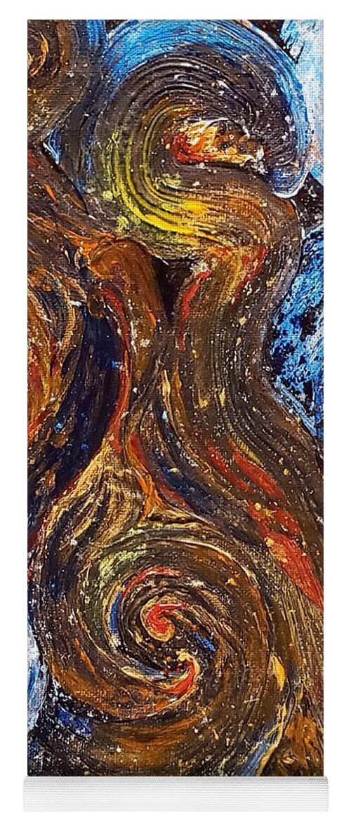 Exoplanet Yoga Mat featuring the painting Exoplanet #3 Vortices of Fire and Ice by Merana Cadorette