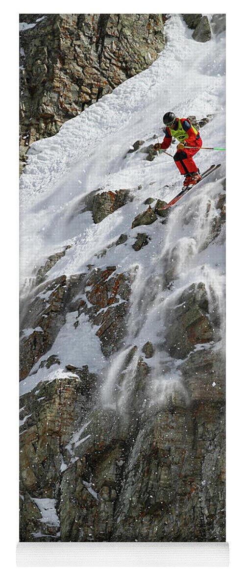 Utah Yoga Mat featuring the photograph Extreme Skiing Competition Skier - Snowbird, Utah by Brett Pelletier