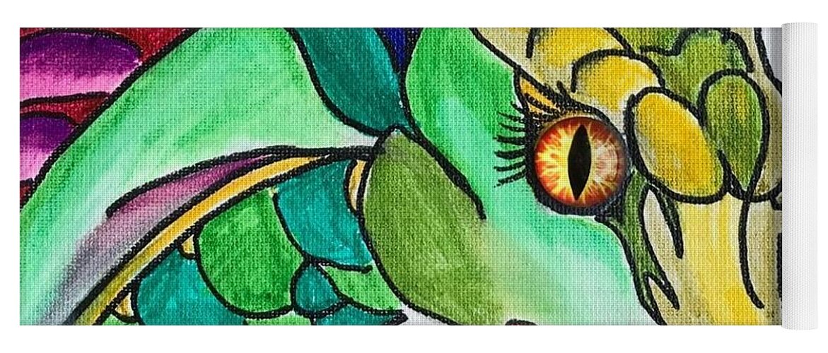 Pets Yoga Mat featuring the painting Eye of the Dragon by Kathie Camara