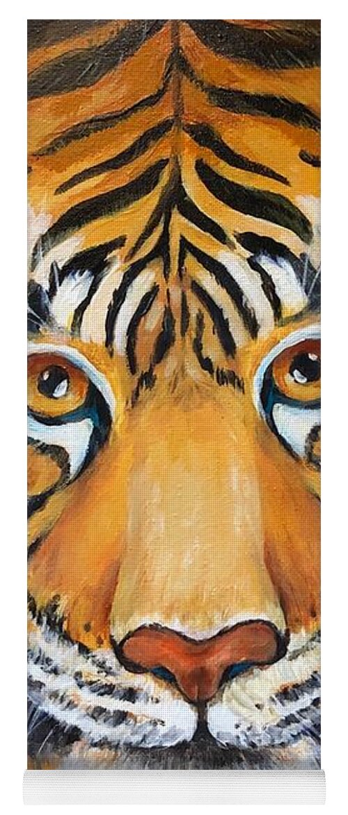 Tiger Yoga Mat featuring the painting Eye of the Tiger by Barbara Landry