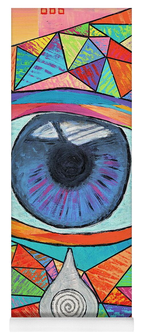 Eye Yoga Mat featuring the painting Eye With Silver Tear by Jeremy Aiyadurai