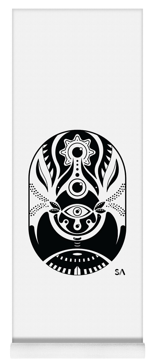 Black And White Yoga Mat featuring the digital art Eyes by Silvio Ary Cavalcante