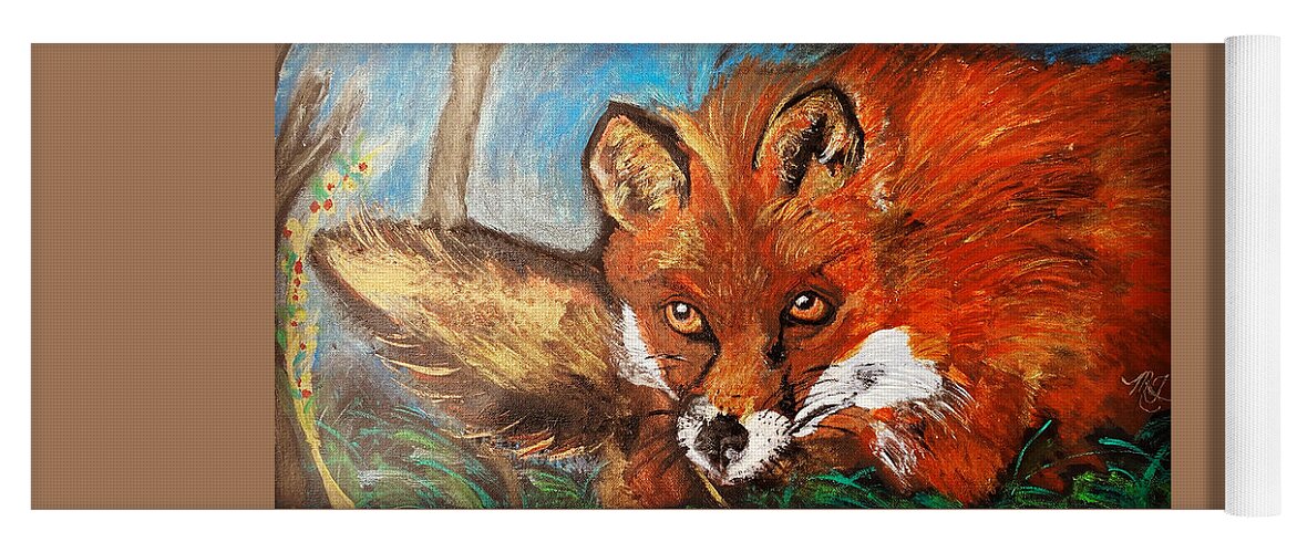 Fox Yoga Mat featuring the painting Fantastic Mr. Fox by Melody Fowler
