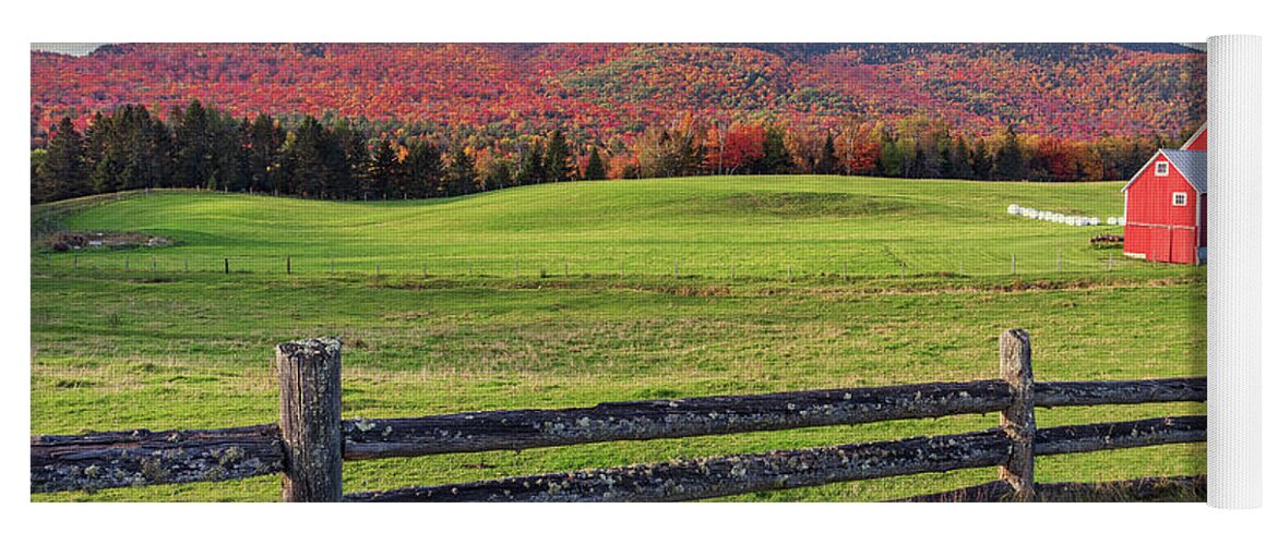 Fall Foliage Yoga Mat featuring the photograph Fall at the Pioneer Farm in Columbia, NH by John Rowe