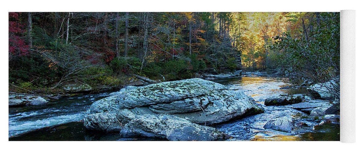 Bald River Yoga Mat featuring the photograph Fall colors along the Bald River 2 by Barbara Bowen