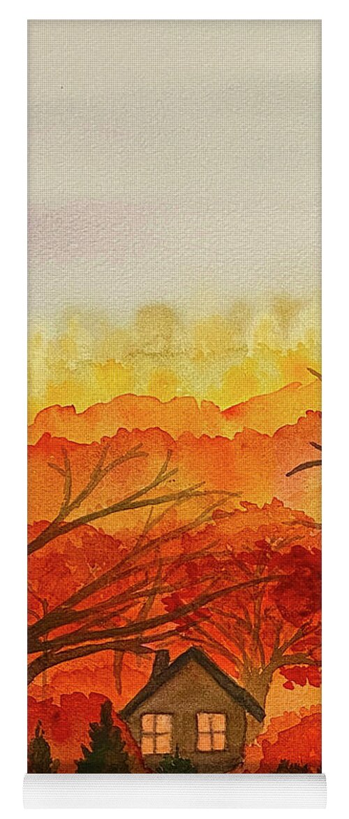 Fall Colors Yoga Mat featuring the painting Fall Colors by Lisa Neuman