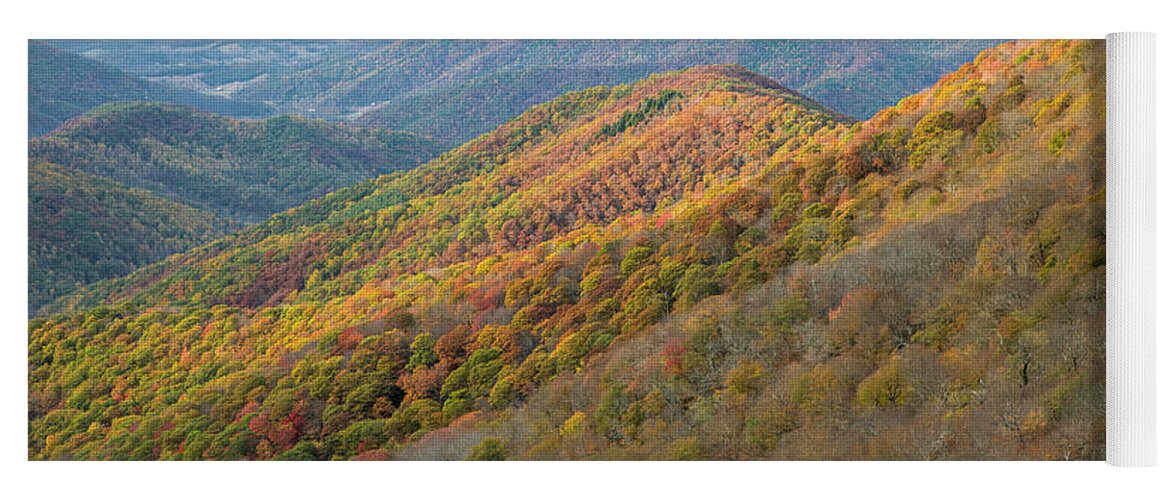 Fall Foliage Yoga Mat featuring the photograph Fall Foliage, View From Blue Ridge Parkway by Felix Lai