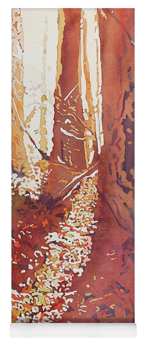 Trees Yoga Mat featuring the painting Fall Light by Jenny Armitage