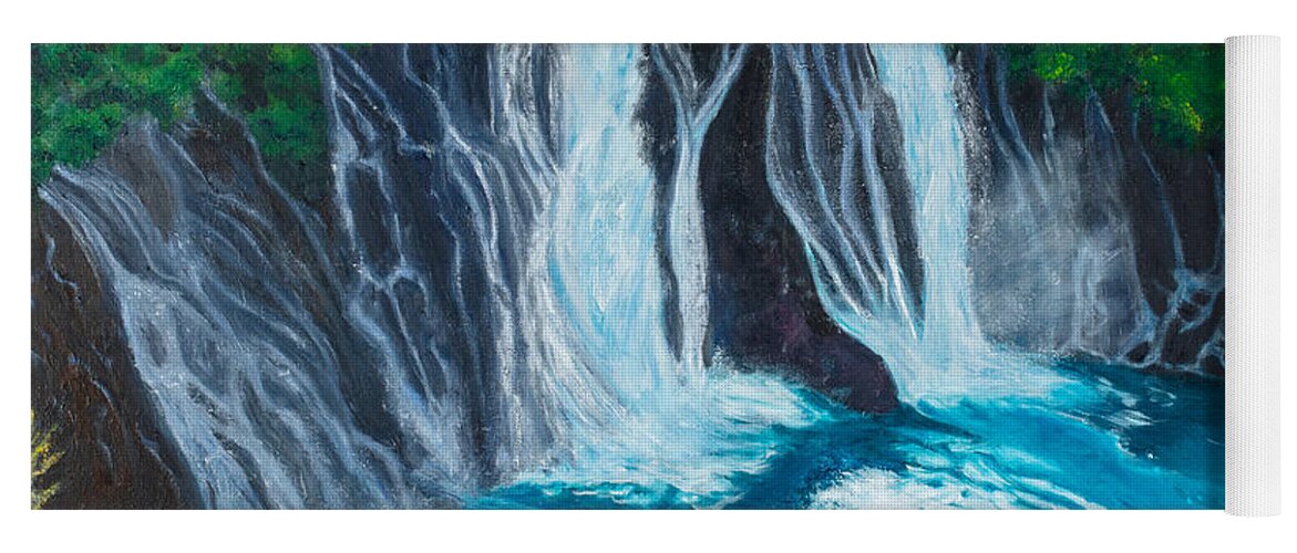 Water Fall Yoga Mat featuring the painting Falling Water by Santana Star