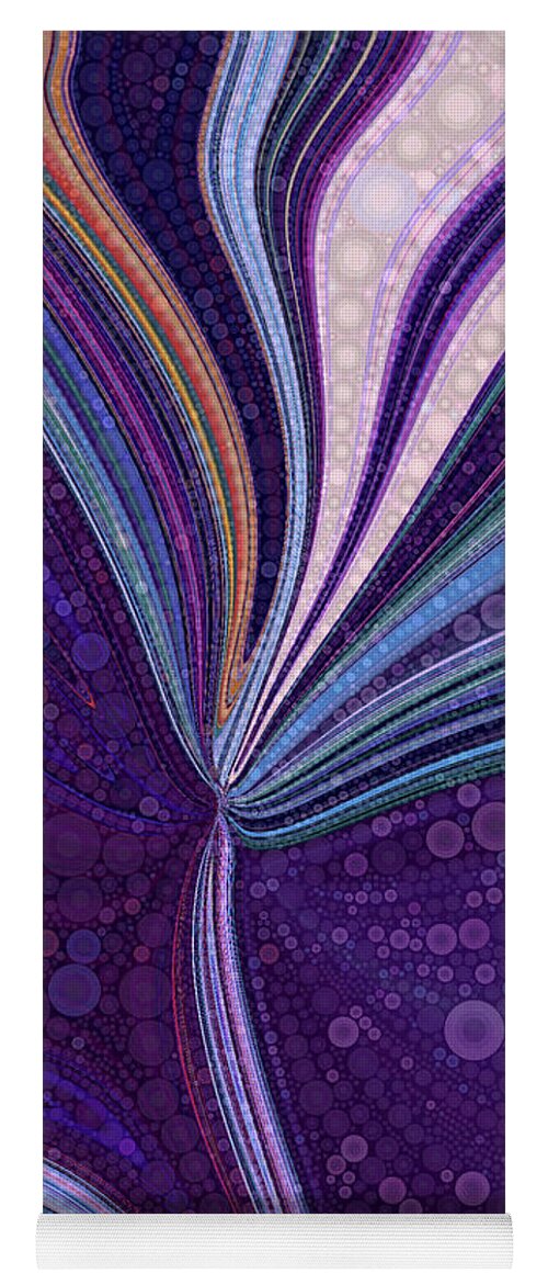 Abstract Flower Yoga Mat featuring the digital art Fantasy Flower - Purple Passion by Peggy Collins