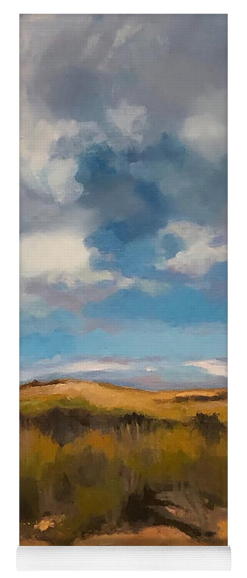 Clouds. Dune. Seascape Yoga Mat featuring the painting Faraway Dune by Rebecca Jacob