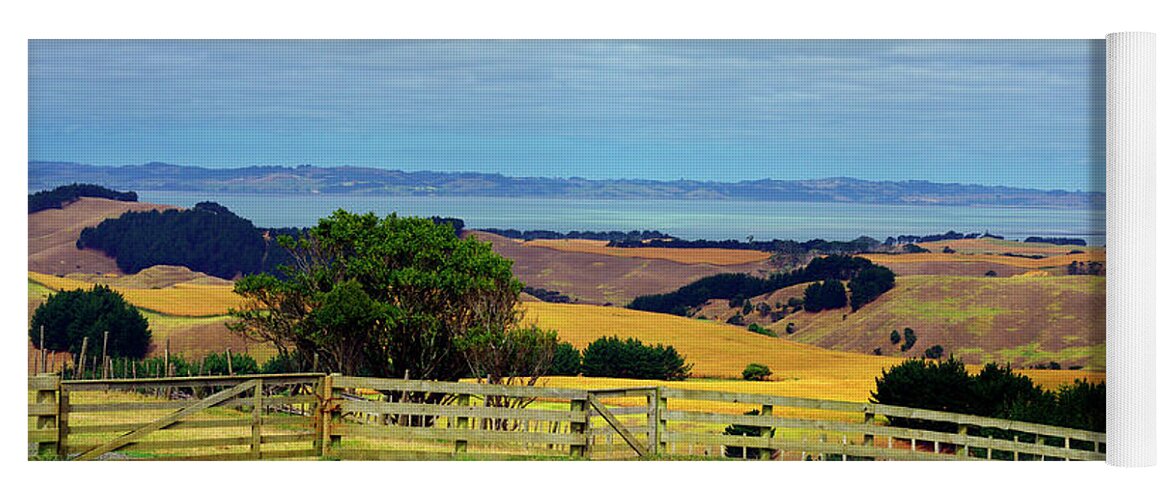 Morning Yoga Mat featuring the photograph Farm Life - Shelly Beach, New Zealand by Kenneth Lane Smith