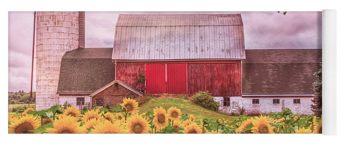 Barn Yoga Mat featuring the photograph Farmer's Country Field by Debra and Dave Vanderlaan