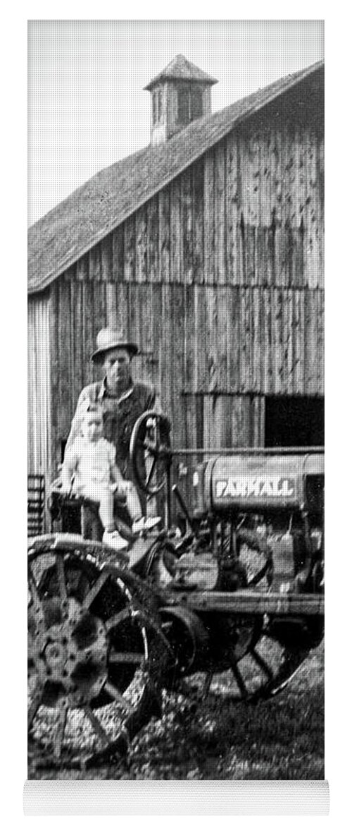 1940s Yoga Mat featuring the photograph Father Daughter Farmall #1 by Unknown