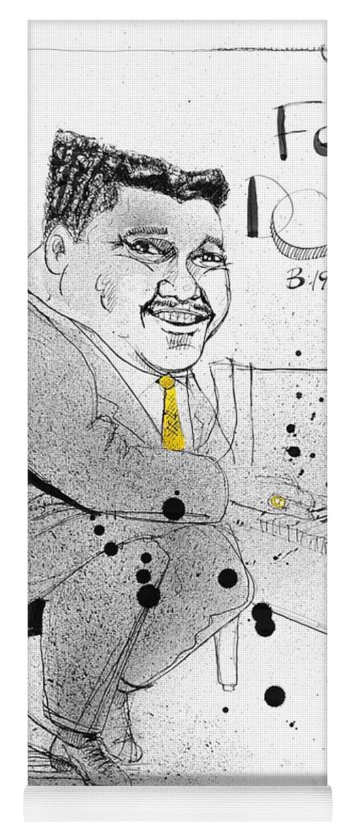  Yoga Mat featuring the drawing Fats Domino by Phil Mckenney
