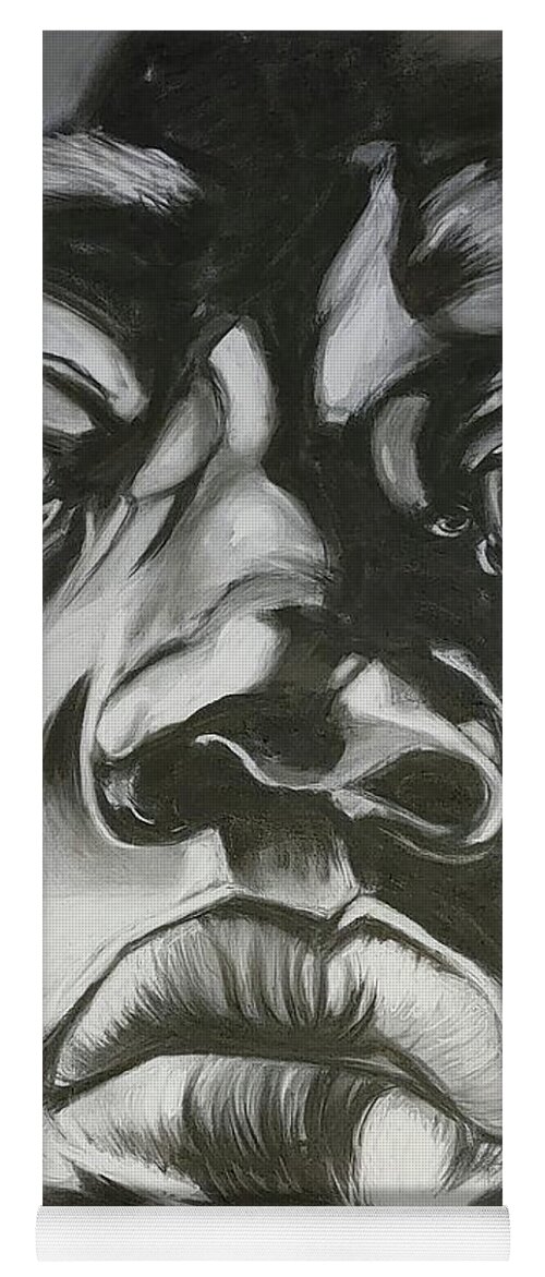 Charcoal Drawing Yoga Mat featuring the painting FearLess by Bryon Stewart