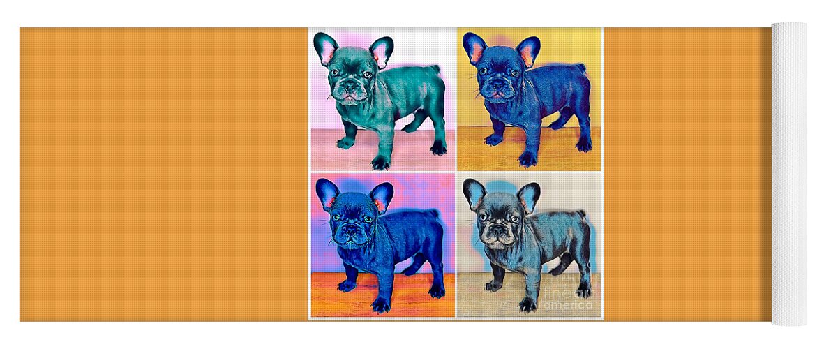 Blue French Bulldog. Frenchie. Dog. Pet. Animals. Yoga Mat featuring the photograph Feeling Bully by Denise Railey