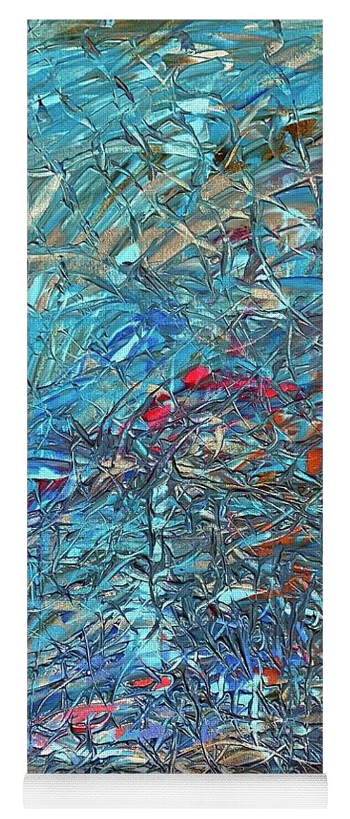 Abstract Yoga Mat featuring the painting Feeling The Losses Flow Codes by Anjel B Hartwell