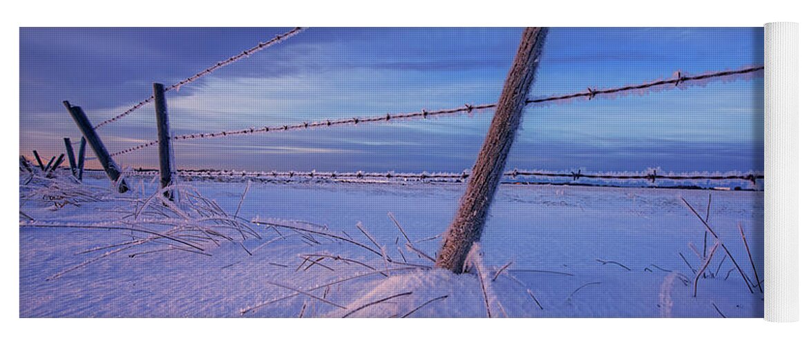 Landscape Yoga Mat featuring the photograph Fence in the Snow by Dan Jurak