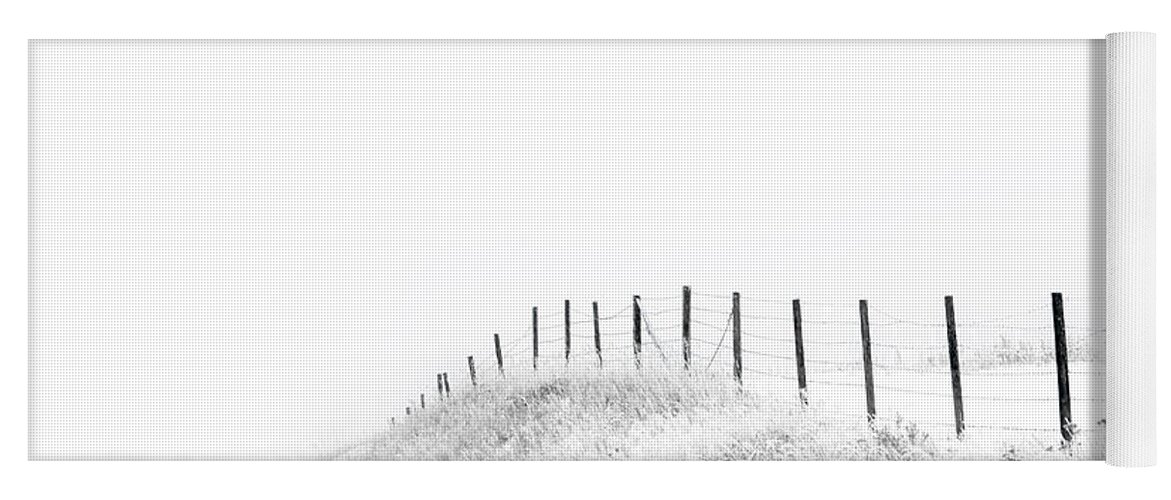 High Key Yoga Mat featuring the photograph Fenceline In The Snow by Dan Jurak