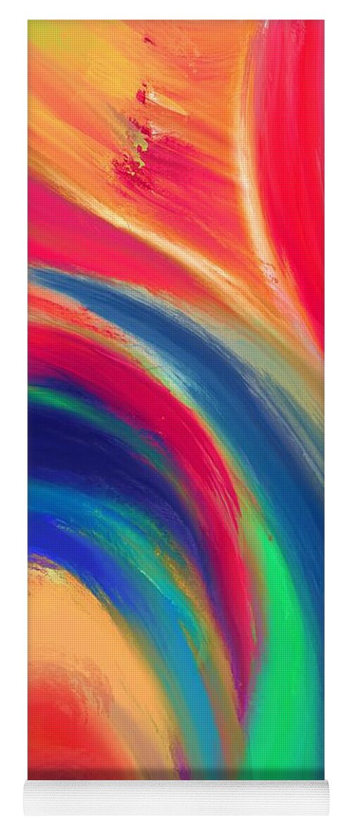 Abstract Yoga Mat featuring the digital art Fiery Fire - Modern Colorful Abstract Digital Art by Sambel Pedes