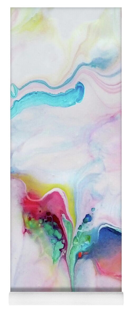 Small Bright Colors Abstract Nature Yoga Mat featuring the painting Find A Way by Deborah Erlandson