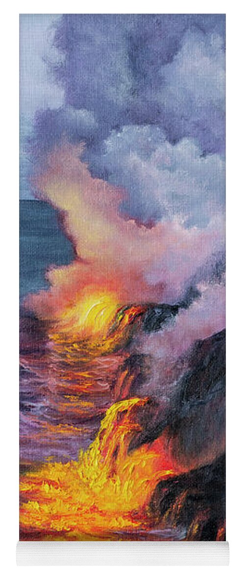 Hawaii Yoga Mat featuring the painting Fire and Water by Darice Machel McGuire