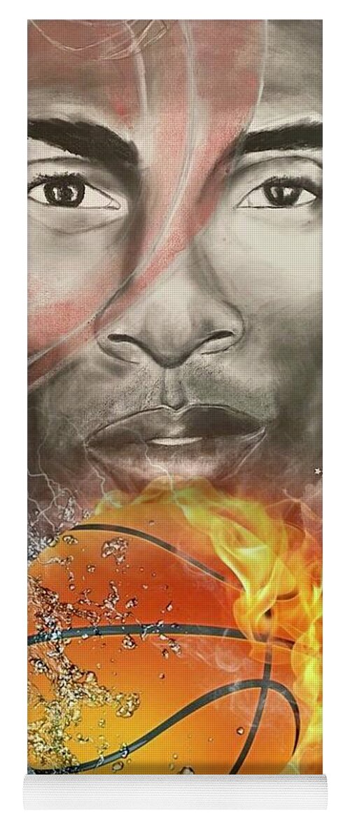  Yoga Mat featuring the mixed media Fire by Angie ONeal