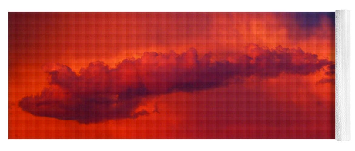 Clouds Yoga Mat featuring the photograph Fire in the Sky, II by Leslie Porter