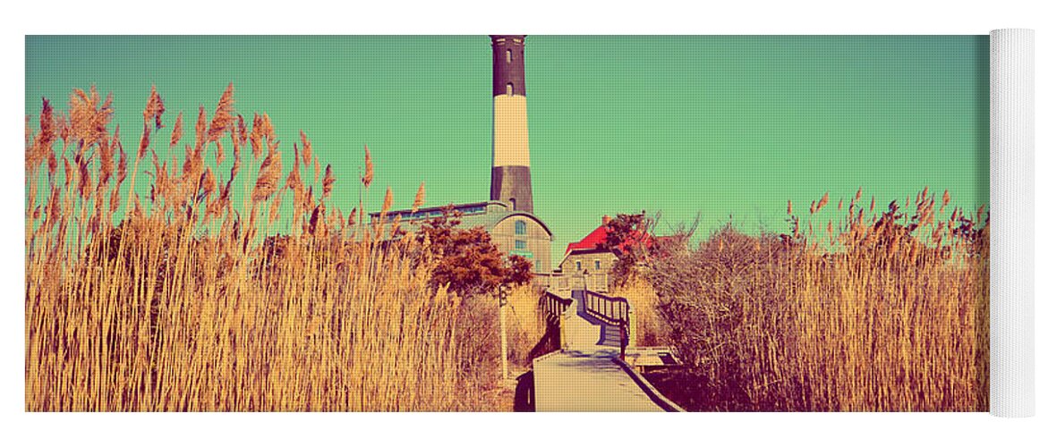 Fire Island Yoga Mat featuring the photograph Fire Island Lighthouse by Stacie Siemsen