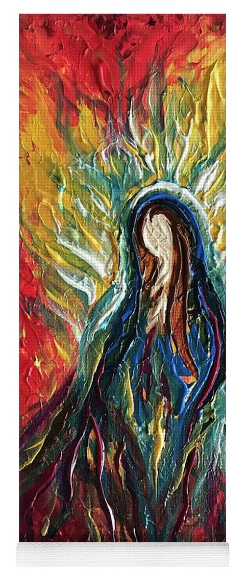 Goddess Yoga Mat featuring the painting Fire Within by Michelle Pier